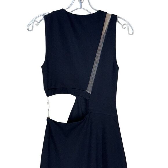 Camila Coelho Alex Maxi Dress in Black Asymmetric Cutout Column Slit XS FLAWS - Picture 7 of 15